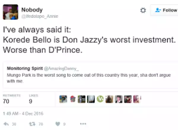 Don Jazzy clapsback at fan who said Korede Bello is Don Jazzy